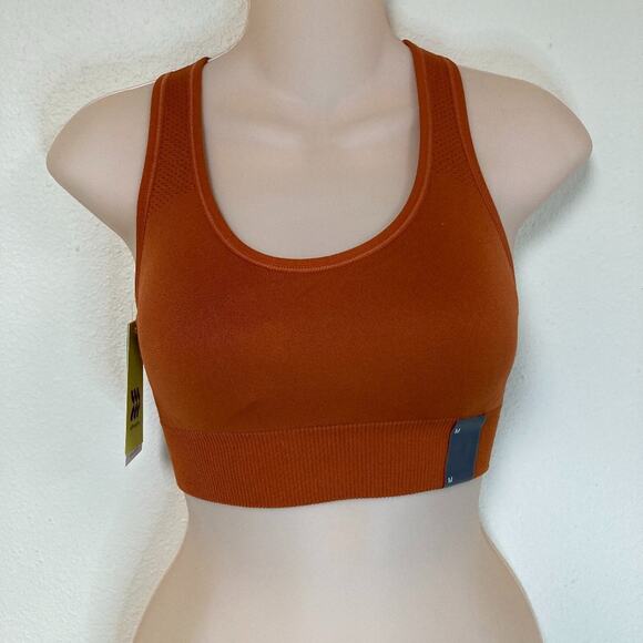 All in Motion Sports Bra XS Medium Support Seamless Copper Moisture Wicking - Picture 1 of 4